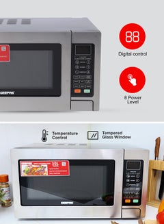 GEEPAS Digital Microwave Oven | Ideal For Grilling-Roasting-Heating 30 L 1000 W GMO1897 Silver & Black  - Image 3