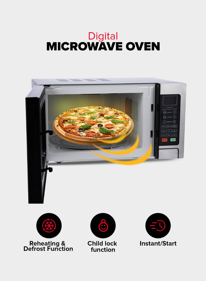 GEEPAS Digital Microwave Oven | Ideal For Grilling-Roasting-Heating 30 L 1000 W GMO1897 Silver & Black  - Image 4