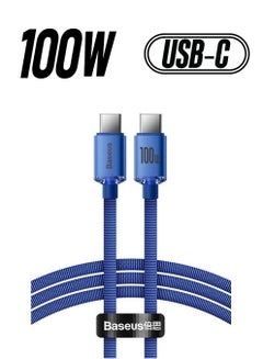 بيسوس كابل 100 وات 4 أقدام USB C إلى USB C شحن سريع كابل من النايلون المضفر من النوع C لهاتف iPhone 15 Pro/iPhone 15 Pro Max/iPhone 15 Plus/iPad Air/iPad Pro/MacBook Pro Samsung Galaxy S23/Huawei/Xiaomi وغيرها الكثير  - Image 1