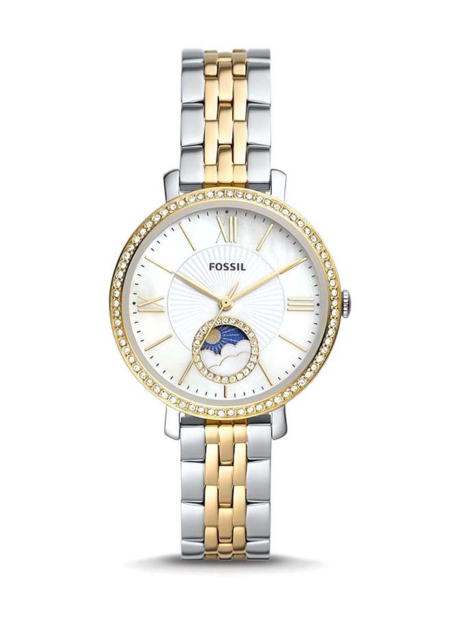 FOSSIL Women's Jacqueline Round Shape Analog Stainless Steel Wrist Watch ES5166 - 36mm - Image 1