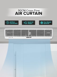 GEEPAS Automatic Commercial Indoor Air Curtain With Two Speed Setting | Low Noise | Spray Coating | Remote Control 115 W GCT9013CFM White  - Image 1
