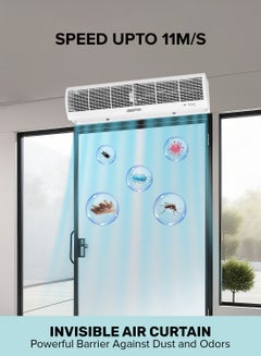 GEEPAS Automatic Commercial Indoor Air Curtain With Two Speed Setting | Low Noise | Spray Coating | Remote Control 115 W GCT9013CFM White  - Image 2