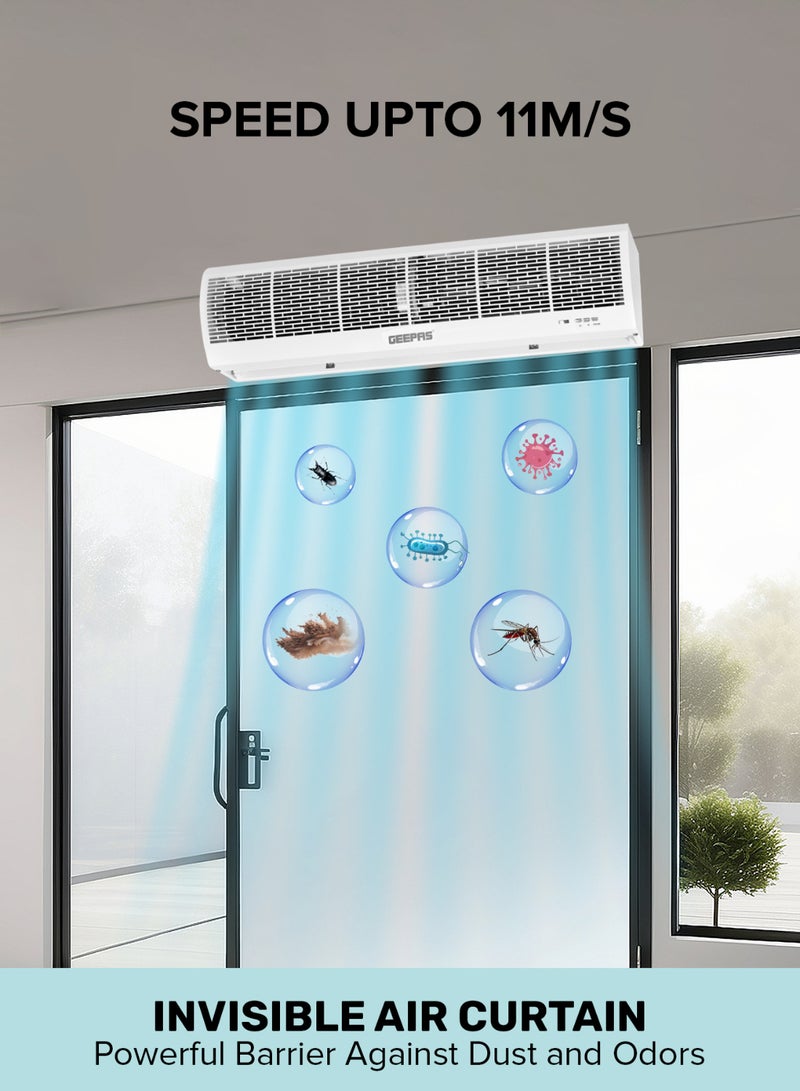 GEEPAS - Automatic Commercial Indoor Air Curtain With Two Speed Setting | Low Noise | Spray Coating | Remote Control 115 W GCT9013CFM White - Image 1