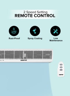 GEEPAS Automatic Commercial Indoor Air Curtain With Two Speed Setting | Low Noise | Spray Coating | Remote Control 115 W GCT9013CFM White  - Image 4