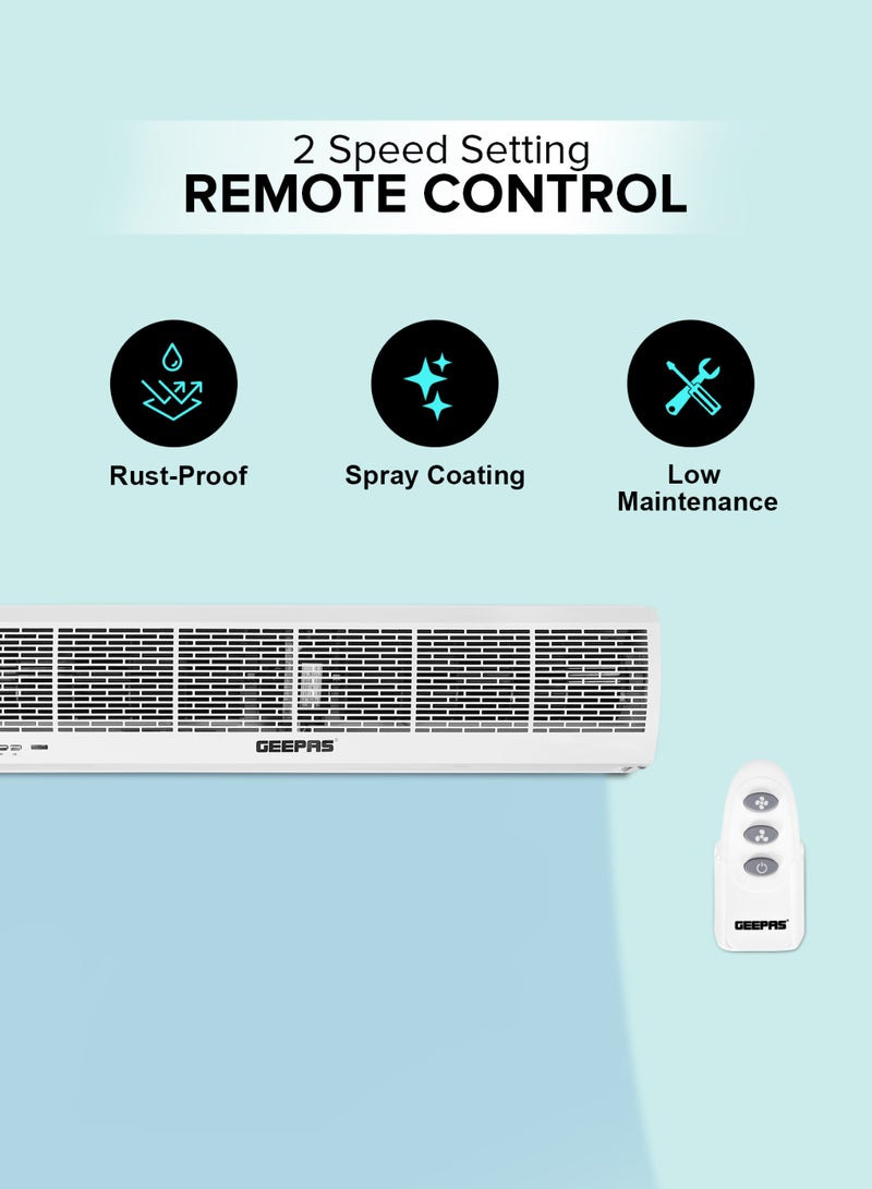 GEEPAS - Automatic Commercial Indoor Air Curtain With Two Speed Setting | Low Noise | Spray Coating | Remote Control 115 W GCT9013CFM White - Image 1