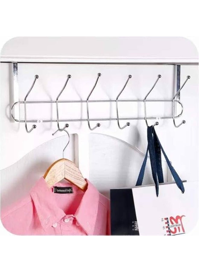 Generic - Metal Chrome Finish Multifunctional Door Hook Organiser/Wall Hook Hanger Suitable for Room, Kitchen, Bathroom Silver - Image 1