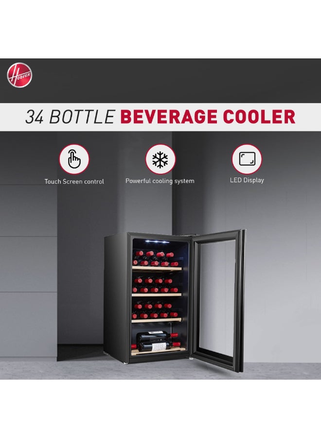 HOOVER 34 Bottle Freestanding Wine Cooler 0 W HWC-H34-B Black - Image 3