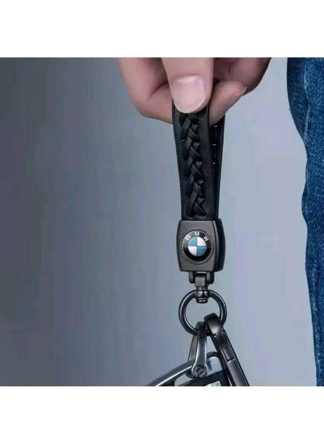 Generic Genuine Leather Car Logo Keychain For Bmw Car  - Image 3