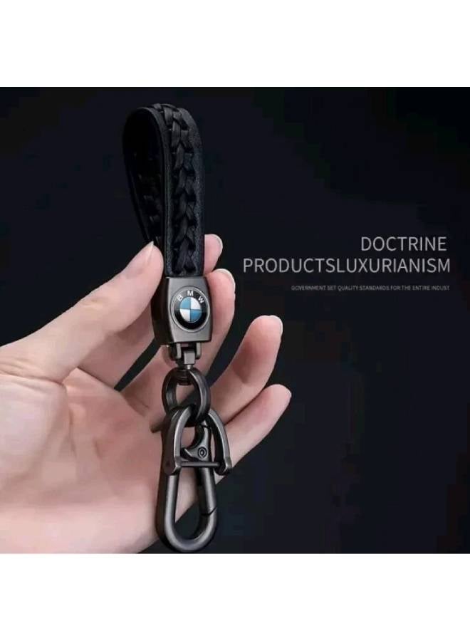 Generic Genuine Leather Car Logo Keychain For Bmw Car  - Image 2