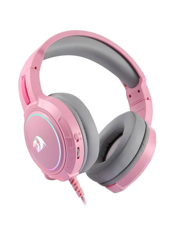 REDRAGON - H270 MENTO RGB Gaming Headset with Microphone, Wired, Compatible with Xbox One, Nintendo Switch, PS4, PS5, PC, Laptops and Nintendo Switch Pink - Image 1