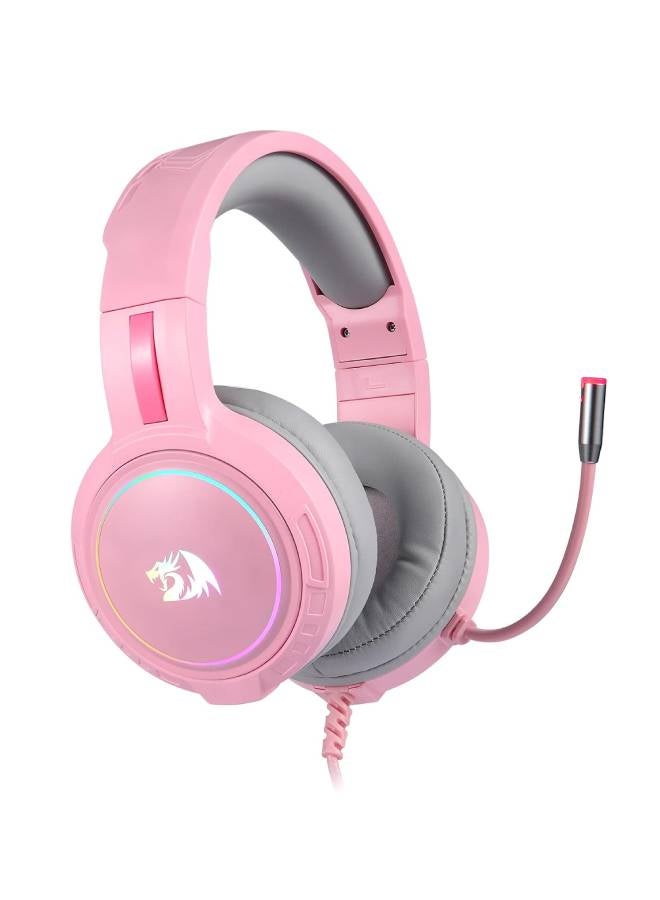 REDRAGON - H270 MENTO RGB Gaming Headset with Microphone, Wired, Compatible with Xbox One, Nintendo Switch, PS4, PS5, PC, Laptops and Nintendo Switch Pink - Image 1