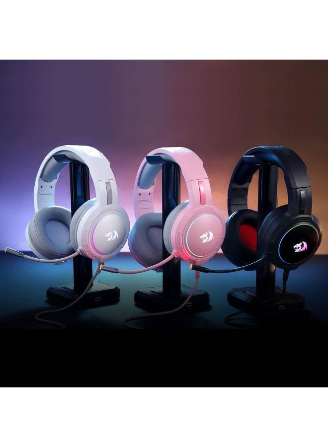 REDRAGON - H270 MENTO RGB Gaming Headset with Microphone, Wired, Compatible with Xbox One, Nintendo Switch, PS4, PS5, PC, Laptops and Nintendo Switch Pink - Image 1