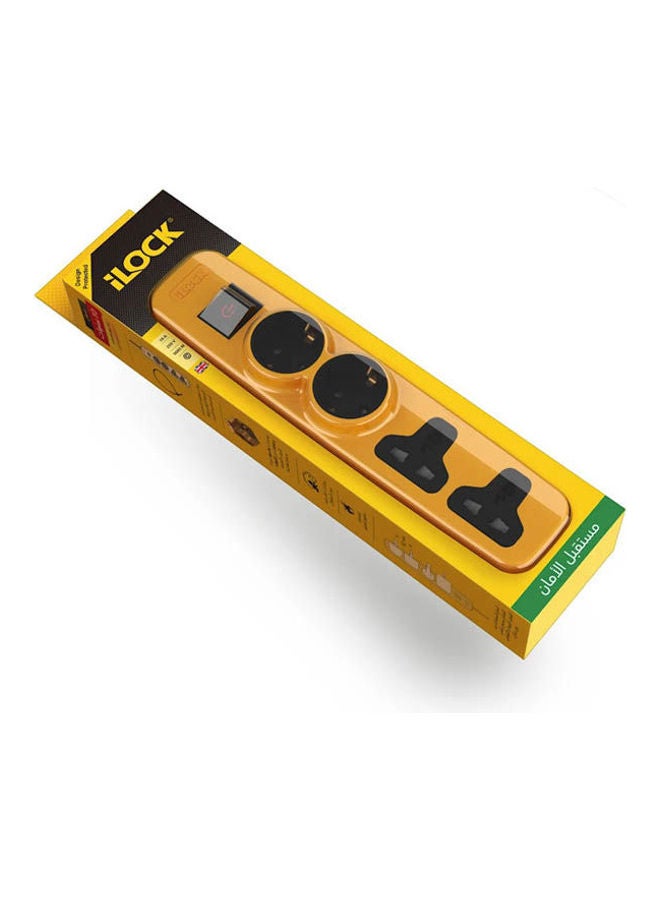 iLOCK Power Strip 4 Outlets (2 Schuko Sockets + 2 Universal Sockets) Yellow-Black 2.0meter - Image 2