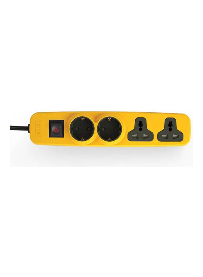 iLOCK Power Strip 4 Outlets (2 Schuko Sockets + 2 Universal Sockets) Yellow-Black 2.0meter - Image 3