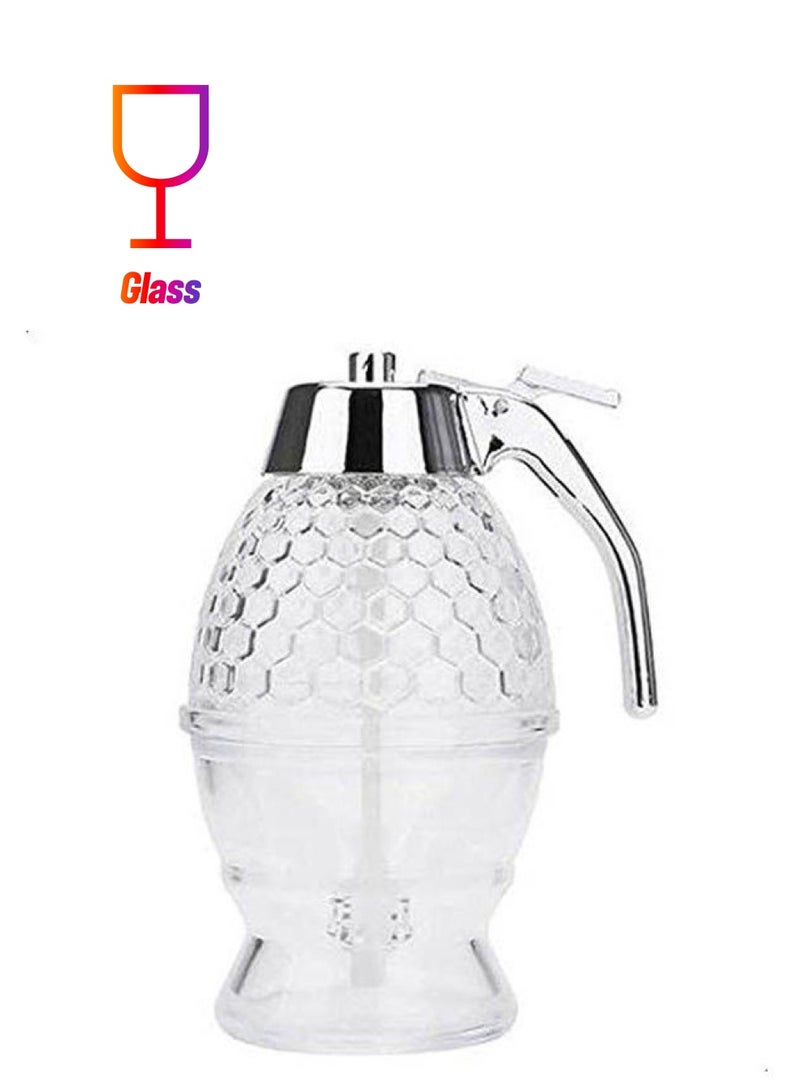 Honey Dispenser Jar Container Cup Portable Acrylic Honey Squeeze Clear 200ml  - Image 1