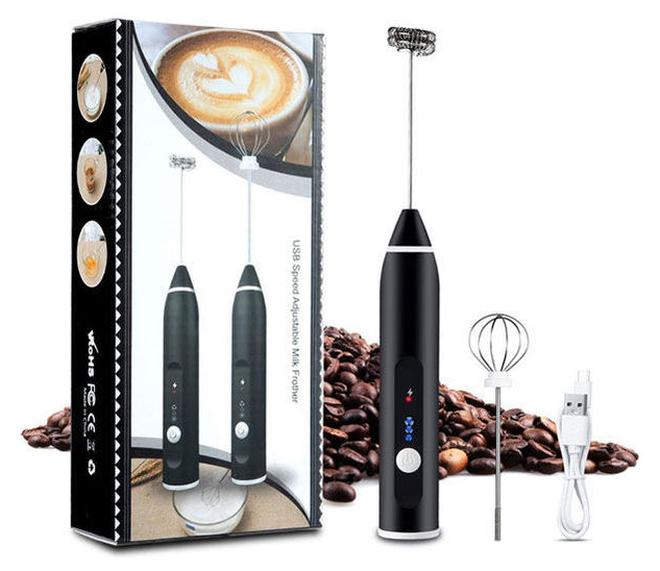 Milk Frother Rechargeable Handheld 3-Speed Multicolour - Image 1
