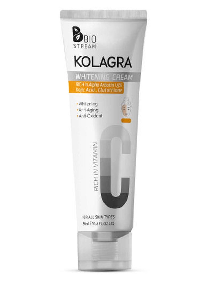 Kolagra Whitening Cream For Face With Alpha Arbutin White 50ml - Image 1
