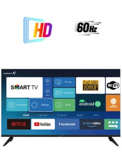 فيديوكون تلفزيون ذكي بدون حواف مقاس 32 بوصة بتقنية DVB T2/S2 E32EL1100 أسود  - Image 1