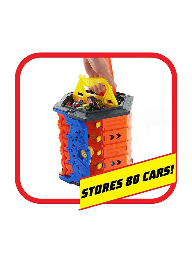 هوت ويلز يتم فتح دلو تخزين مجموعة مسارات السباق القابلة للطي في مضمار سباق مكون من 5 حارات للعب متعدد السيارات - Image 3