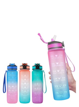 Motivational Water Bottle With Time Marker & Straw multicolour 900ml - pnsku/N53088127A/45/_/1751280335/d9f0b372-b5e7-47cc-b1f4-fe26ad350ae0