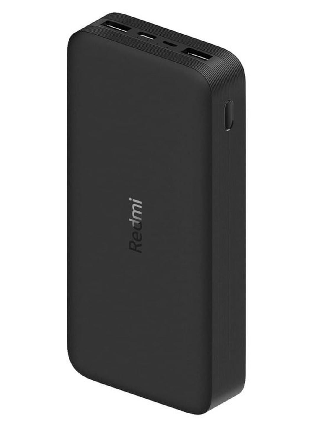 20000 mAh Redmi Power Bank Fast Charge 18W Dual Port with Micro-USB and USB-C Input Black