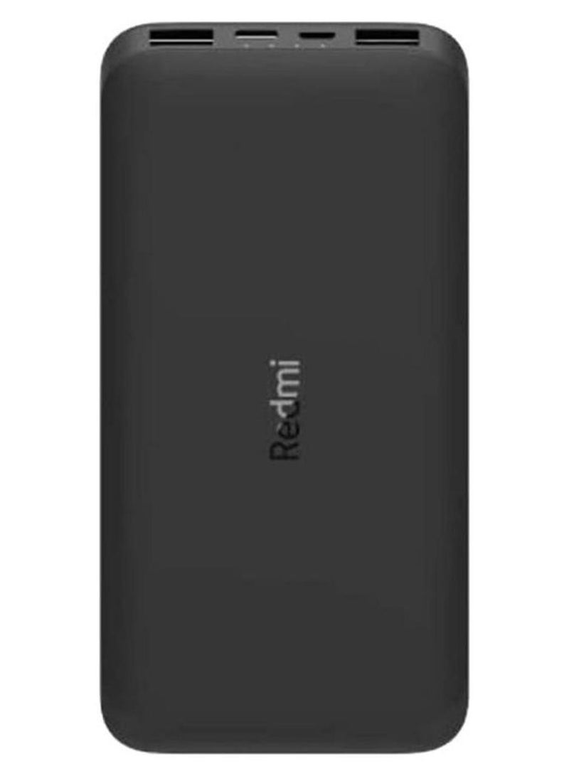 شاومي باور بنك ريدمي سريع الشحن بمنفذ ثنائي بتيار 2.4 أمبير ومدخل Micro-USB وUSB-C أسود - Image 1