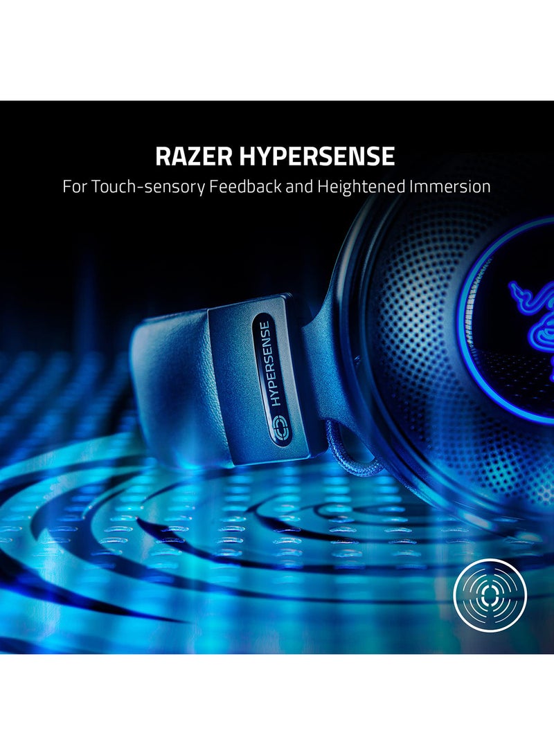 RAZER Kraken V3 Pro HyperSense Wireless Gaming Headset w/Haptic Technology: Triforce Titanium 50mm Drivers - THX Spatial Audio - Hyperspeed Wireless - Hybrid Fabric & Leatherette Memory Foam Cushions  - Image 4