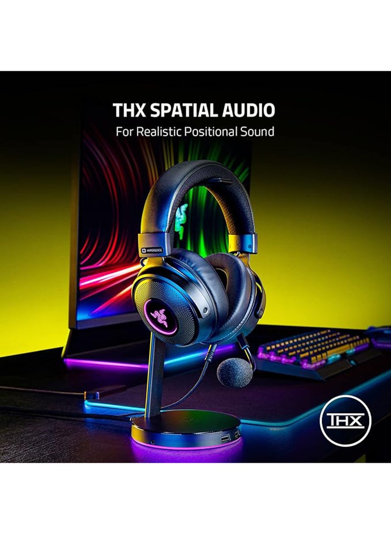 RAZER Kraken V3 HyperSense Wired USB Gaming Headset: Haptic Technology, THX Spatial Audio, Hybrid Fabric And Leatherette Memory Foam Cushions, Detachable Mic – Black - Image 3