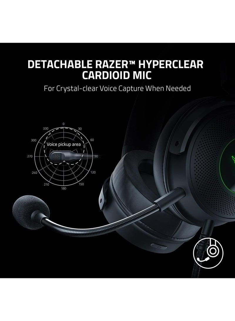 RAZER Kraken V3 HyperSense Wired USB Gaming Headset: Haptic Technology, THX Spatial Audio, Hybrid Fabric And Leatherette Memory Foam Cushions, Detachable Mic – Black - Image 5