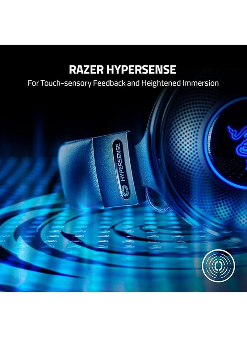 RAZER Kraken V3 HyperSense Wired USB Gaming Headset: Haptic Technology, THX Spatial Audio, Hybrid Fabric And Leatherette Memory Foam Cushions, Detachable Mic – Black - Image 2