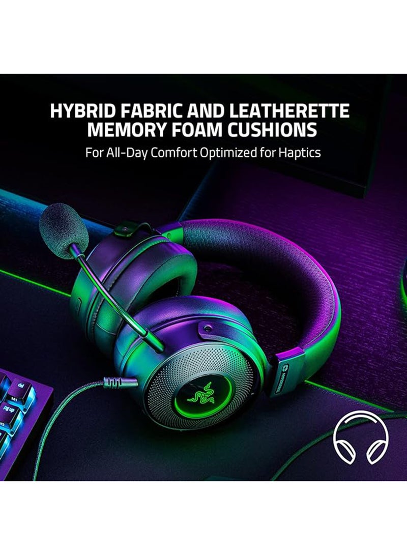 RAZER Kraken V3 HyperSense Wired USB Gaming Headset: Haptic Technology, THX Spatial Audio, Hybrid Fabric And Leatherette Memory Foam Cushions, Detachable Mic – Black - Image 4
