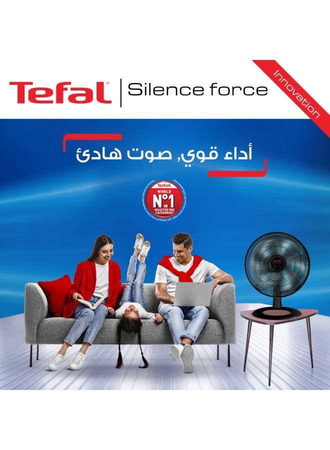 Tefal Silence Force Desk Fan, 16 Inch, 3 Speeds, VG4110EE Black  - Image 4