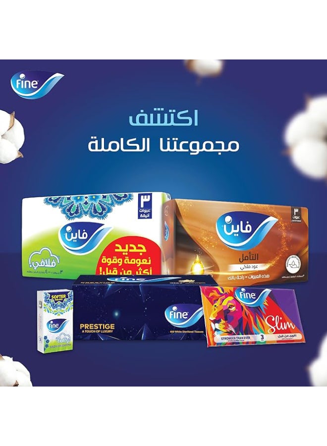 Fine - Fluffy Facial Tissues 380 Sheets,2 Ply, Pack of 3 - Image 1