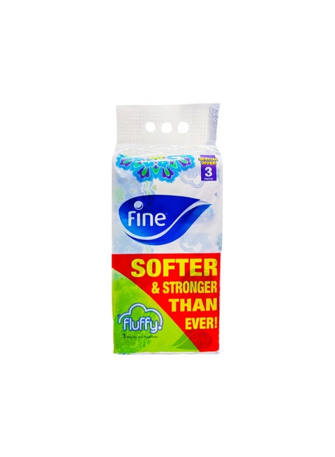 Fluffy Facial Tissues 380 Sheets,2 Ply, Pack of 3