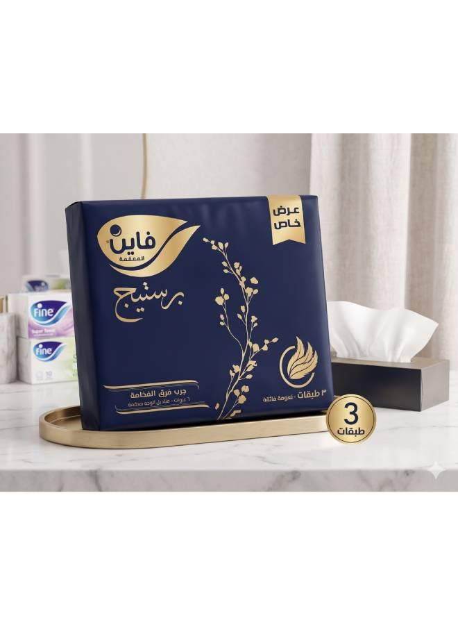 Fine Prestige Facial Tissues 500 Sheets - Pack of 6 - Image 1