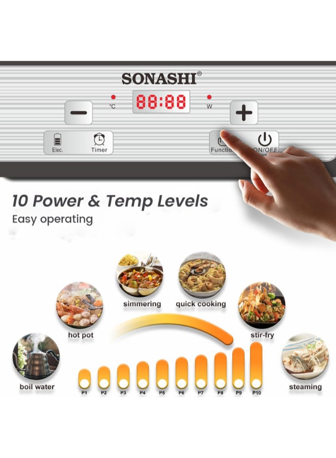 Infrared Ceramic Cooker with Multi-Safety Protection Function | Featured with 4 Digit LED Display and 10 Levels of Power Settings | Ease of Use with Touch Control 2000 W SIS-014C Black - pnsku/N53228164A/45/_/1730911896/80e17baa-c331-4b11-ab7a-27dbac35f0d2