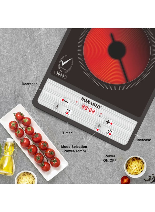 Infrared Ceramic Cooker with Multi-Safety Protection Function | Featured with 4 Digit LED Display and 10 Levels of Power Settings | Ease of Use with Touch Control 2000 W SIS-014C Black - pnsku/N53228164A/45/_/1730911900/0144966e-fada-4263-a920-370d7118ab97