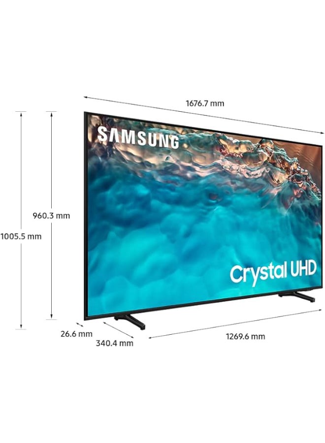 Samsung 75 Inch Crystal UHD 4K Smart TV (2022) UA75BU8000UXZN Black - Image 3