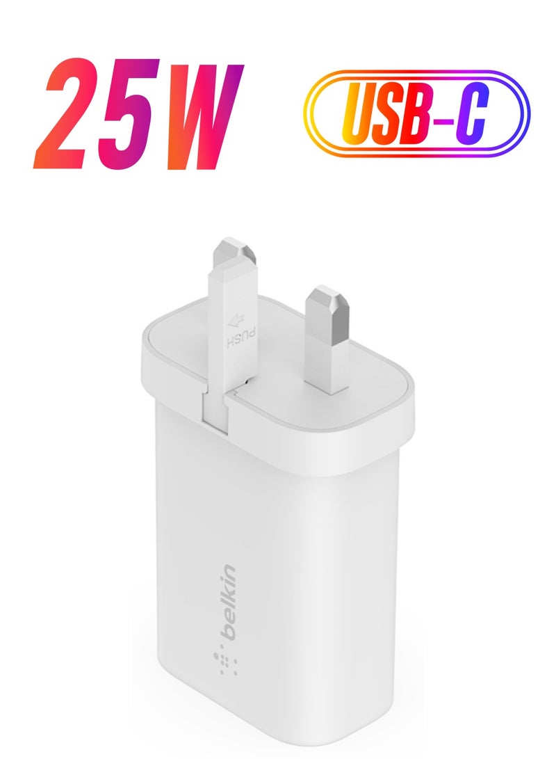 belkin Belkin BoostCharge 25W Wall Chargers with PPS (USB-C Power Delivery, Fast Charger for Samsung, Galaxy Tab, iPad and more) - USB-C to USB-C cable included White  - Image 1