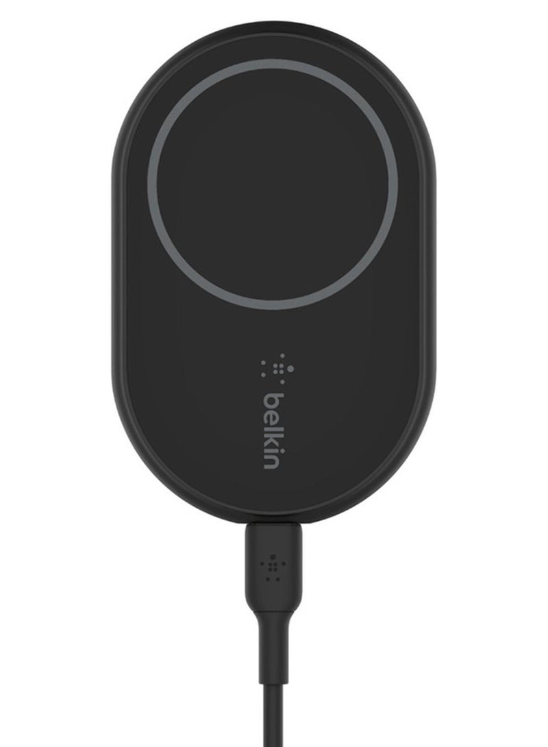 belkin BoostCharge Car Wireless Charger, Magnetic Car Mobile Charger, Phone Mount Holder, Car Fast Charger, Magsafe Enabled Iphone 15, Iphone 14, 13, 12, Mini, Plus, Pro, Pro Max And More With Cable Black - Image 1