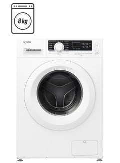HITACHI 8KG Front Load Washing Machine, 1200 RPM, 16 Programs, Fully Automatic Washer, Intelligent Sensor System, LED Multifunctional Display, Tangle-Free Finish, Baby Care 8 kg BD80GE3CGXWH White  - Image 1