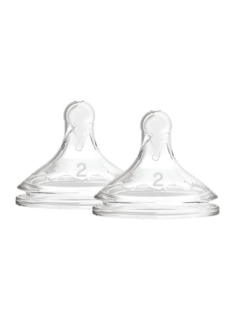 Level 2 Silicone W-N Options+ Anti-Colic Nipple, 2-Pack