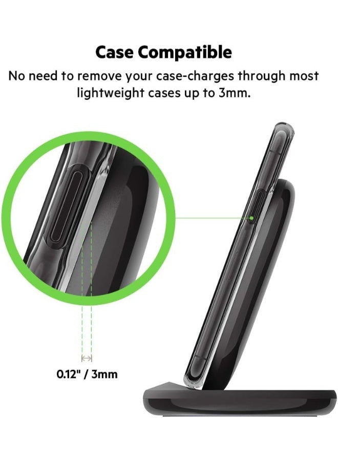 belkin Boostcharge 15W Wireless Fast Charging Stand + Qc 3.0 24W Wall Charger - Wireless Charger For Iphone, Samsung, Google Pizel, Lg And Other Qi Enable Devices Black  - Image 5