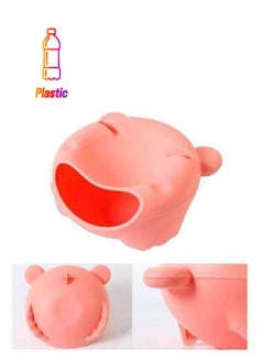 Multi Purpose Creative Lazy Design Double Layer Dried Fruit Plate With Cellphone Stand Holder Mobile Phone Holder Fruit Plate Snacks Seeds Dish Container Storage Box(Pink) Pink