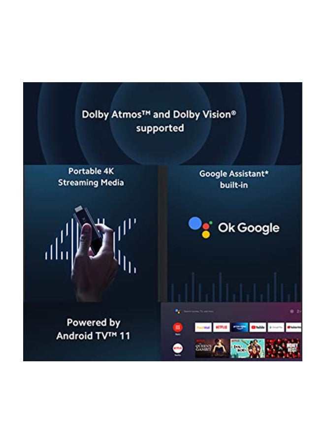 شاومي جهاز بث Mi TV Stick 4K فائق الدقة، Android TV 11 مع مساعد Google الصوتي وجهاز التحكم عن بعد ومشغل الوسائط المتدفقة باللون الأسود أسود - Image 3