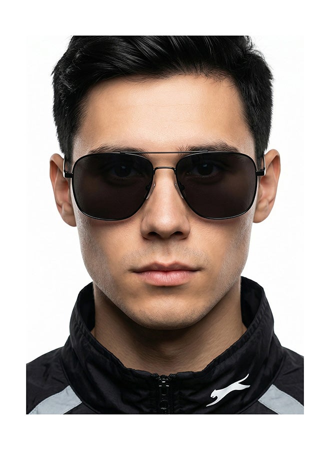 VINCENT CHASE Vintage Full Rim Square Frame Polarized & UV Protected Sunglasses VC S13716 - 60mm - Black - Image 3