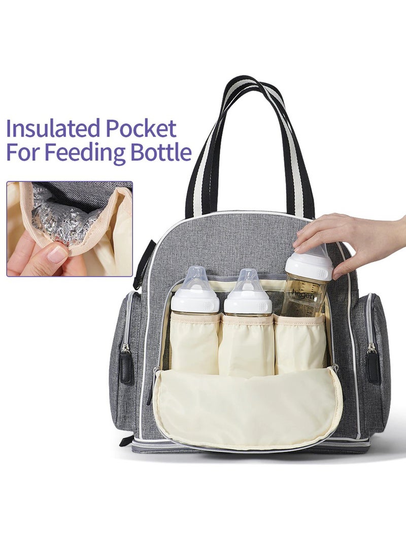 Signature Maternity Diaper Bag With Stroller Hooks Grey - pnsku/N53248448A/45/_/1706170104/3265d49d-854b-4930-9ba3-0c38b9ba25a8