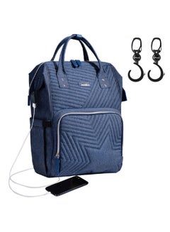 Sunveno Diaper Backpack And USB Charging Port With Stroller Hooks - Blue  - Image 1