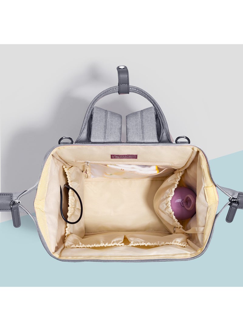Sunveno - Diaper Backpack And USB Charging Port With Stroller Hooks - Grey - Image 1