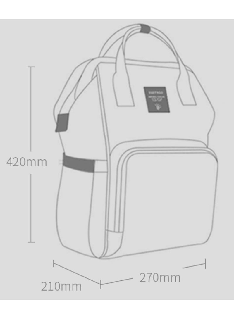 Sunveno - Diaper Backpack And USB Charging Port With Stroller Hooks - Grey - Image 1